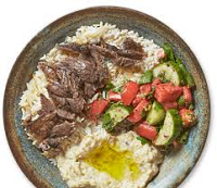 Lamb Shawarma With Rice & Salad 